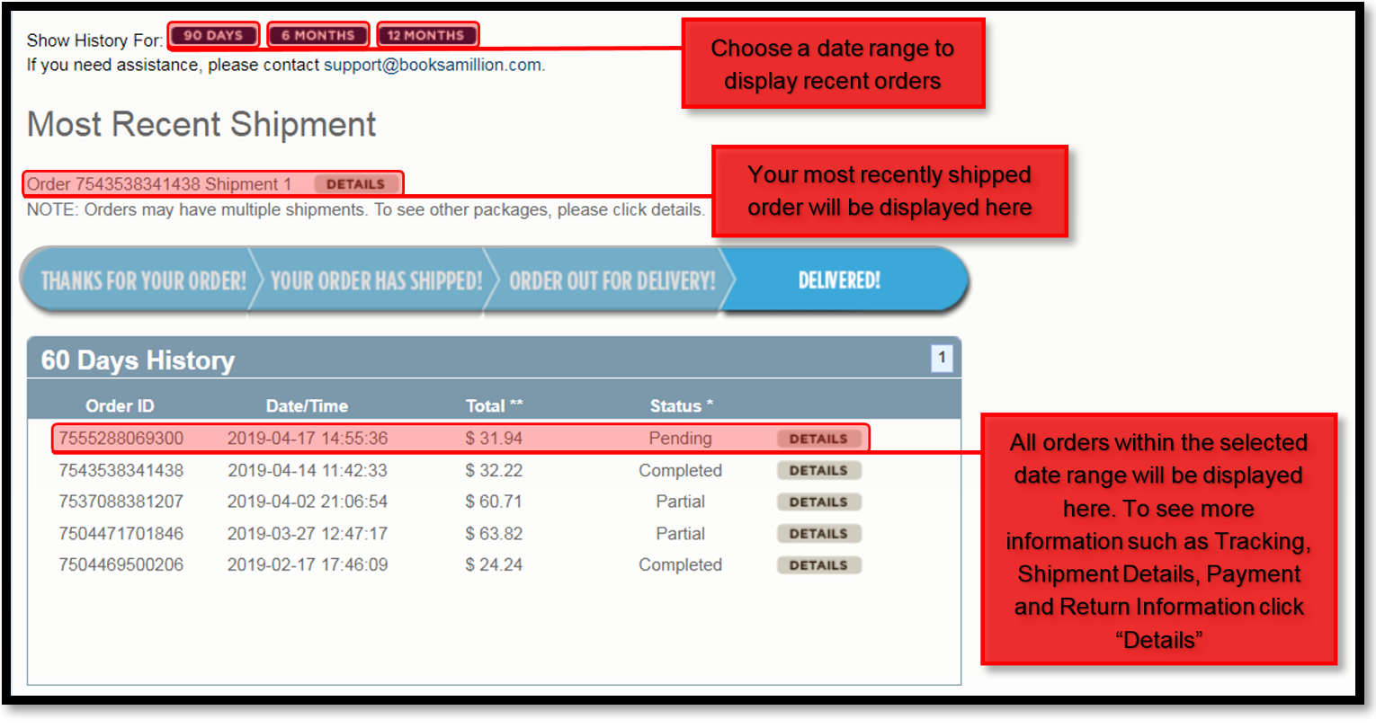 Checking on the status of your online order or history of orders – Leafly  Help