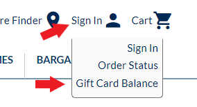 How do I determine the remaining balance on a gift card or e-gift card?